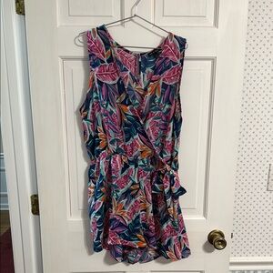 As‎ U Wish Multicolor Leaf Print Romper